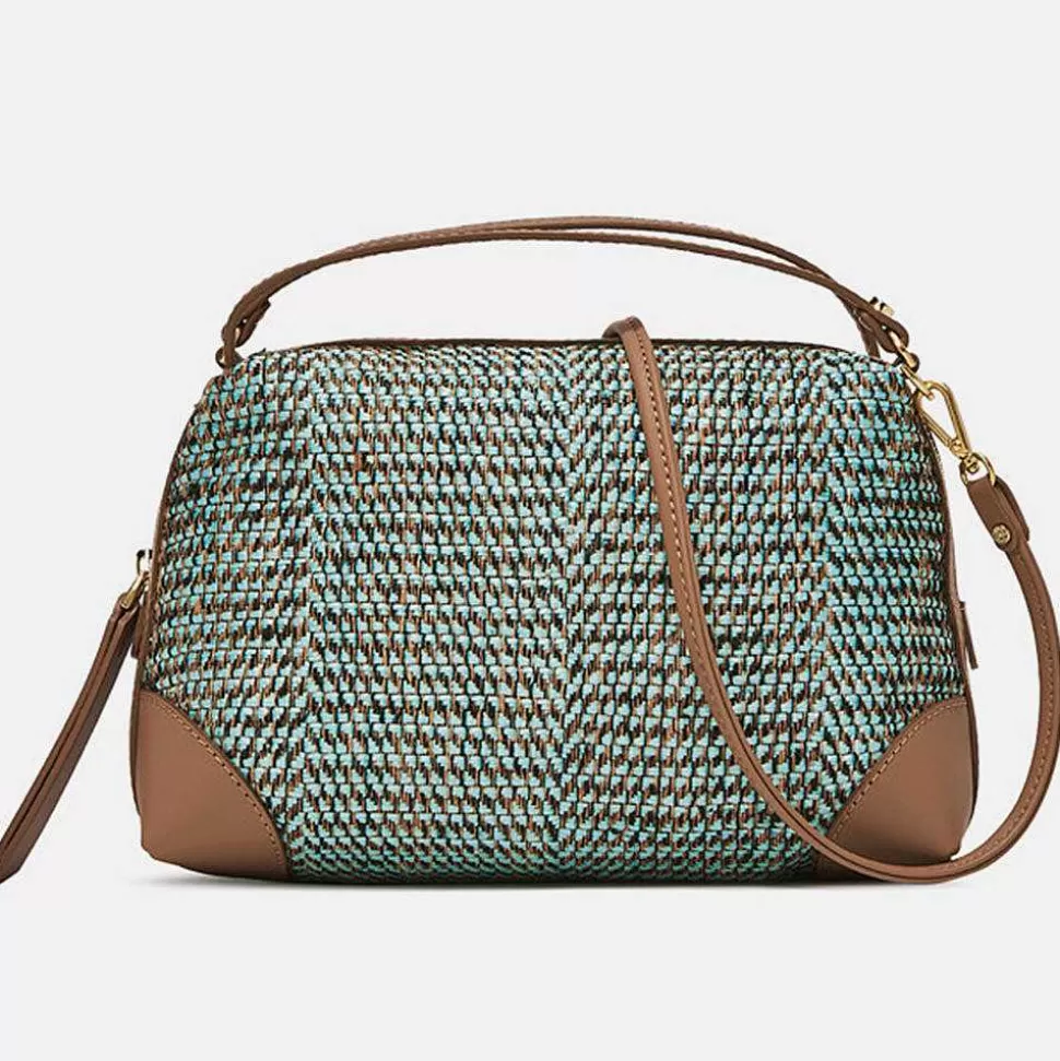 New Aqua Woven Large Alifa Bag Crossbody Bags