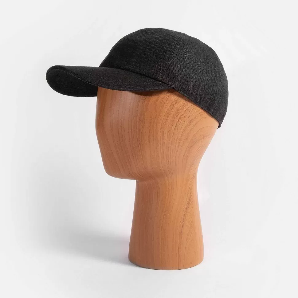 New Black Linen Cap Hats & Caps