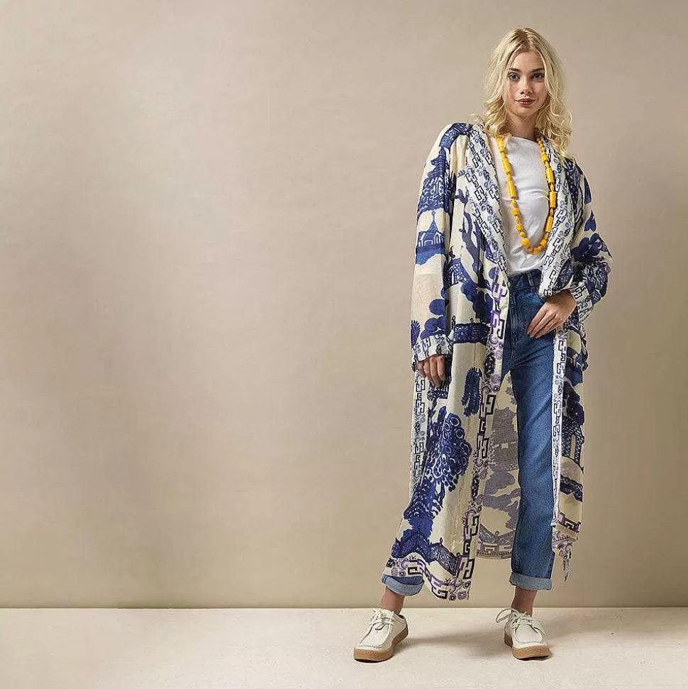 Hot Blue Giant Willow Lightweight Dressing Gown Dressing Gowns