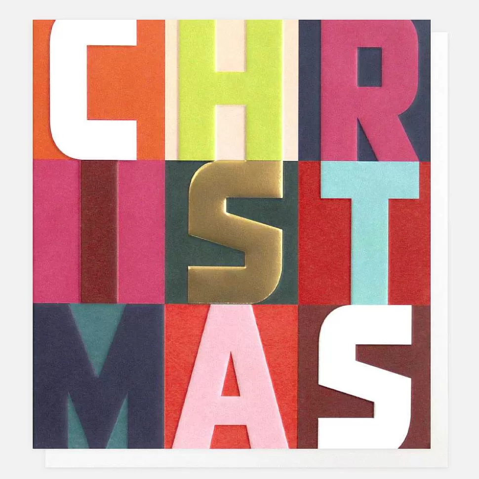 Discount Bold Text Charity Christmas Card Pack Of 8 Packs Of Cards
