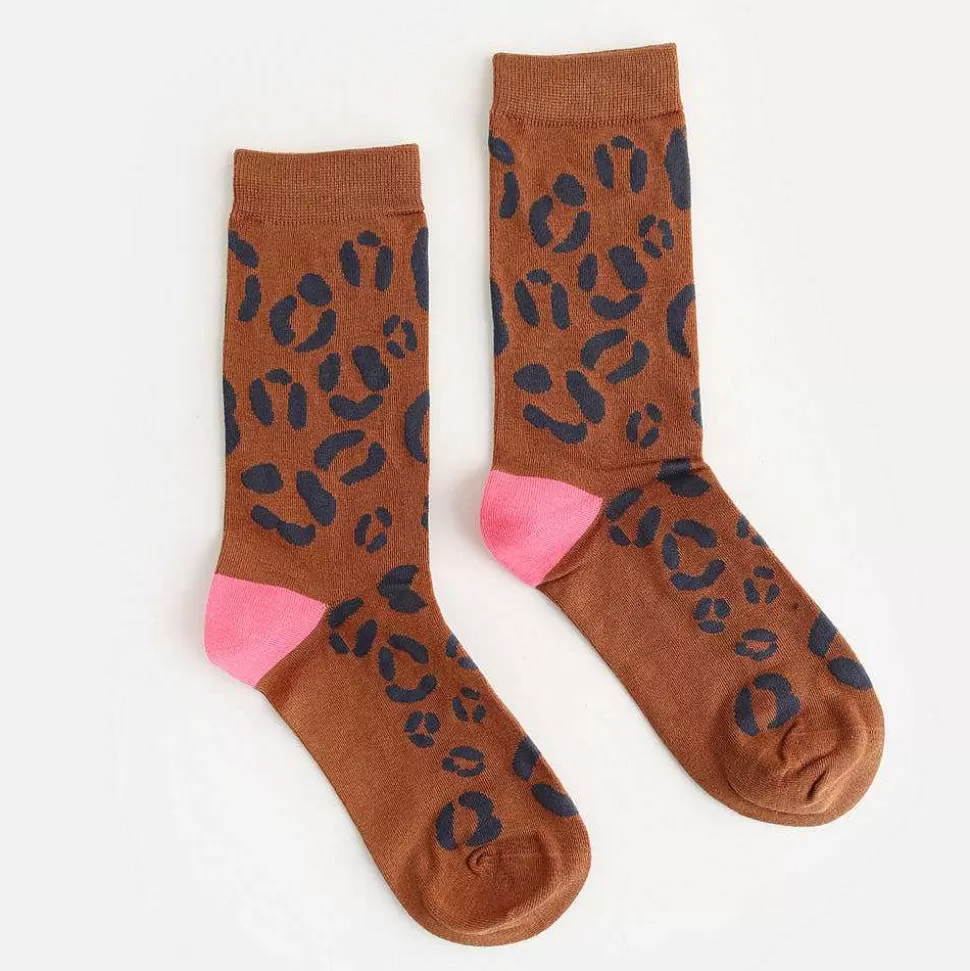 Store Brown Leopard Socks Socks