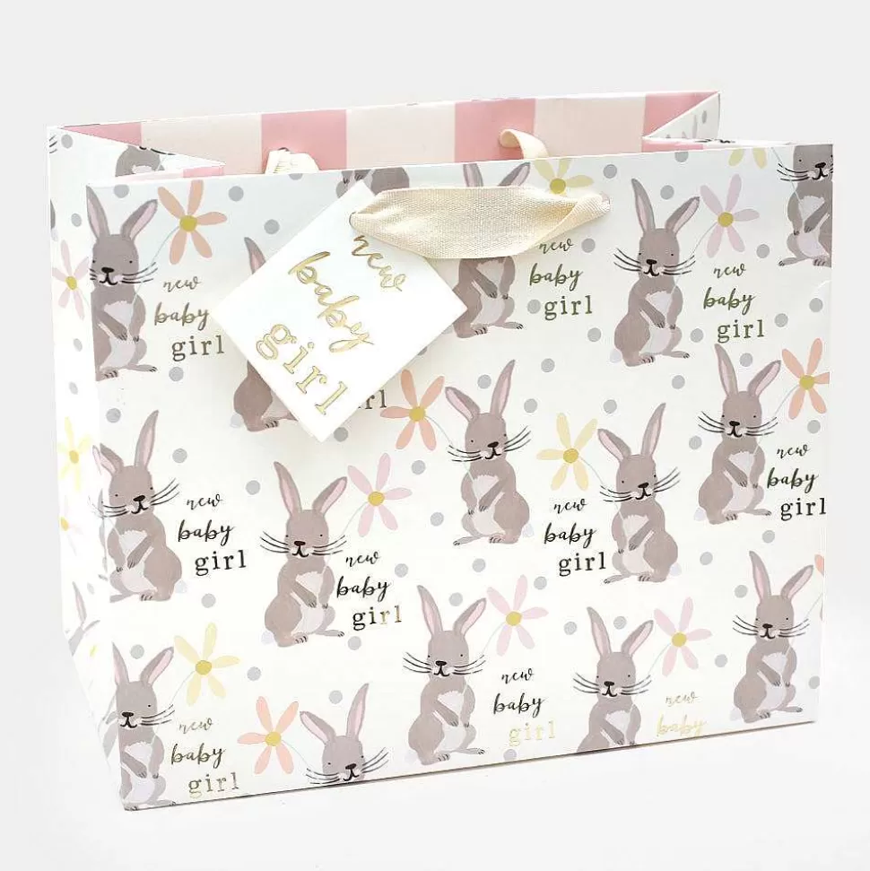 Clearance Bunny New Baby Girl Landscape Gift Bag Gift Bags