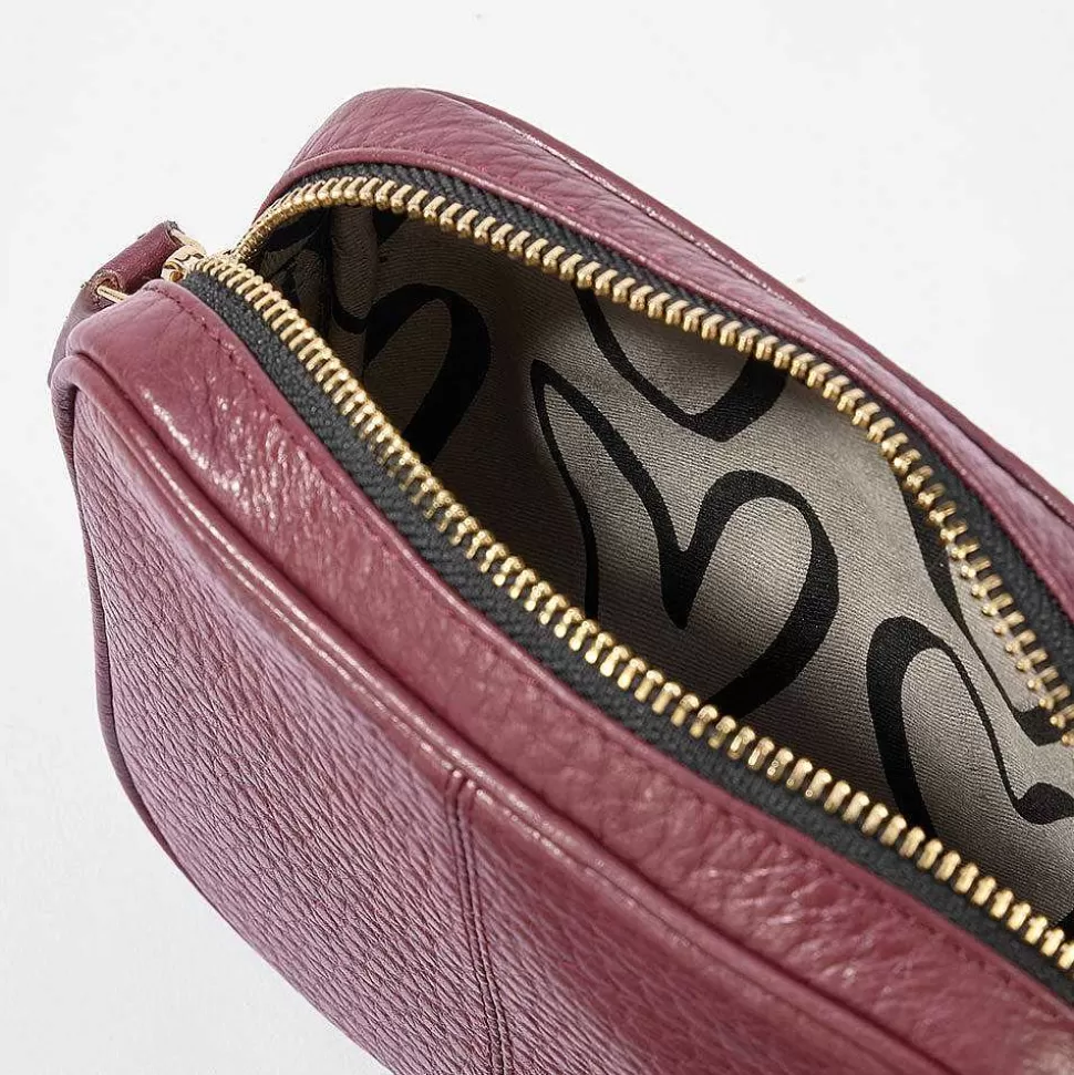 Online Burgundy Leather Mini Camera Bag Camera Bags