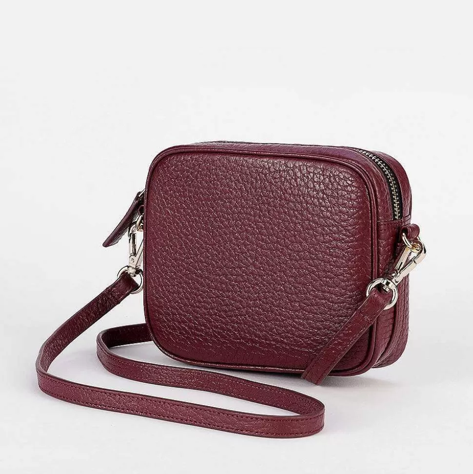 Online Burgundy Leather Mini Camera Bag Camera Bags
