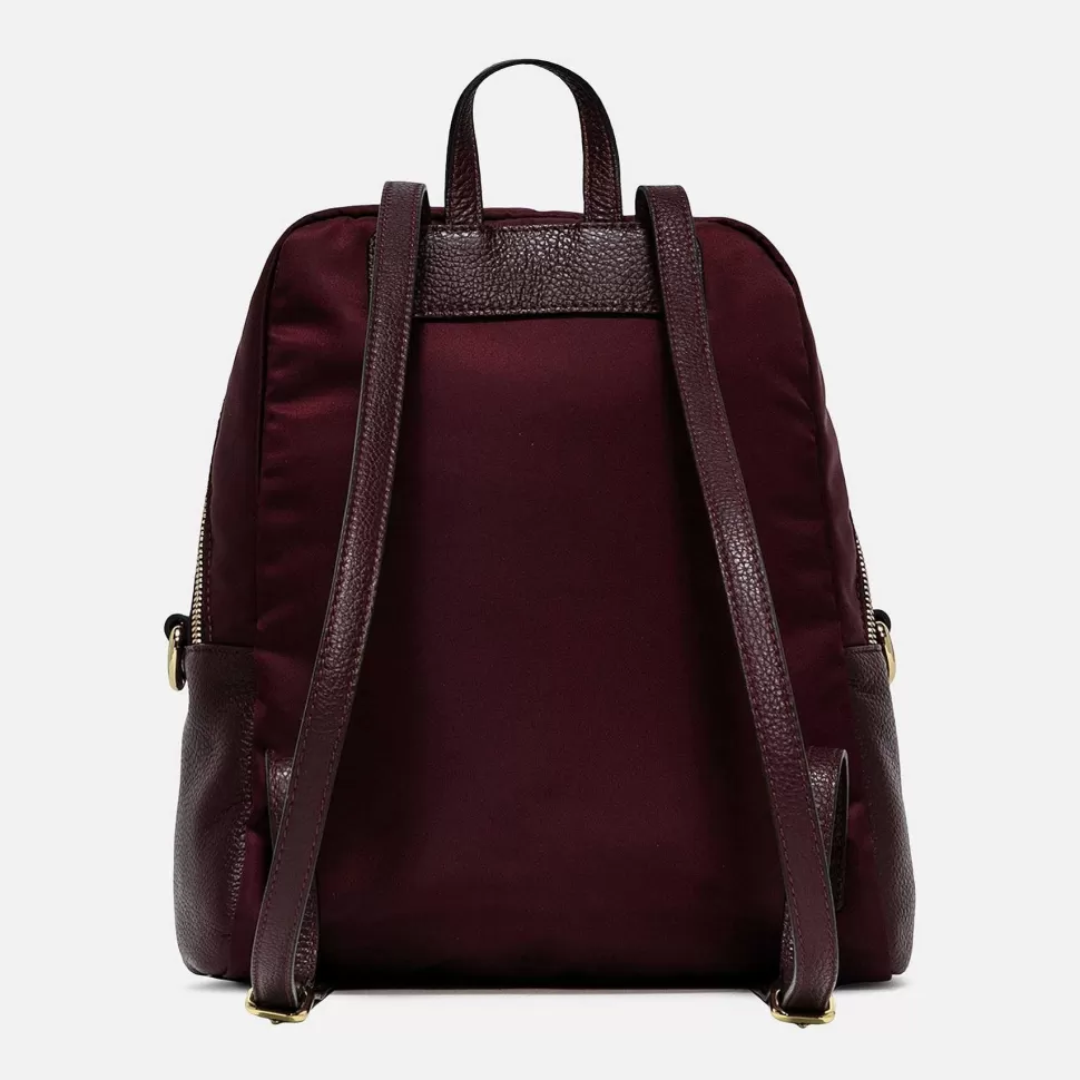 Discount Burgundy Nylon/Leather Rucksack / Shoulder Bag Nylon Bags
