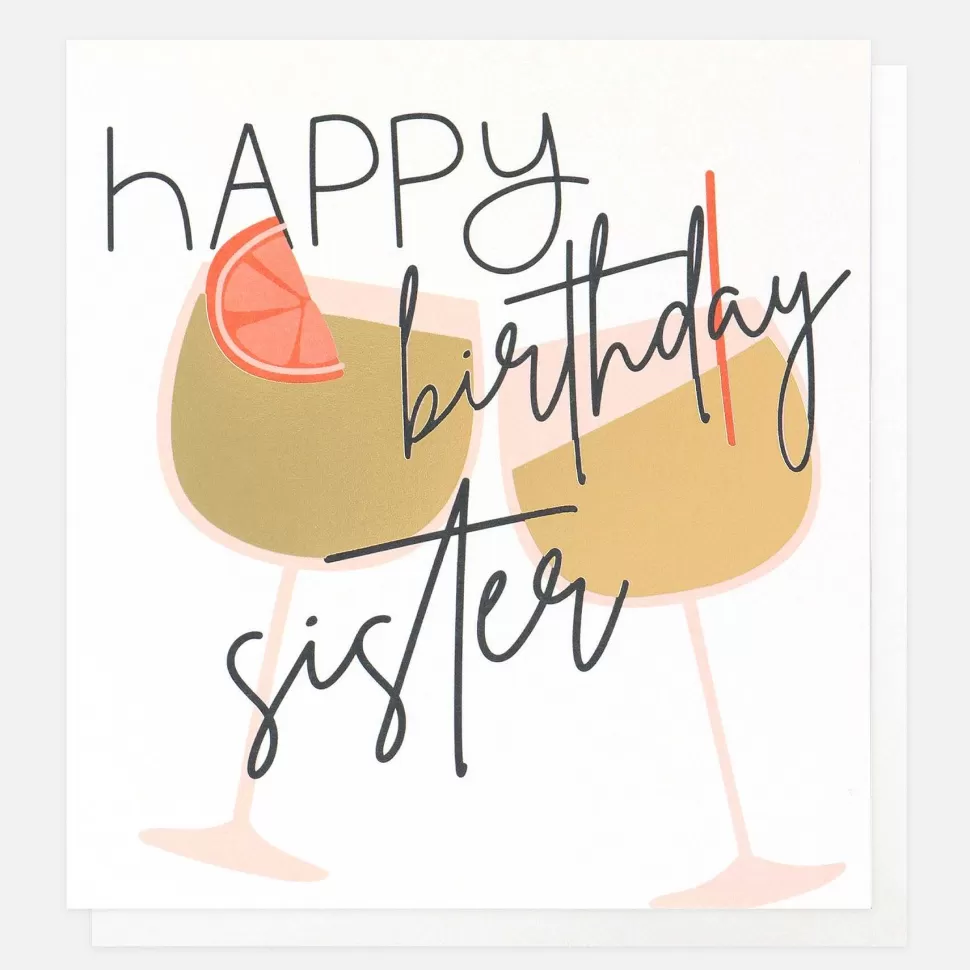 Discount Cocktails Birthday Card For Sister Female Relation