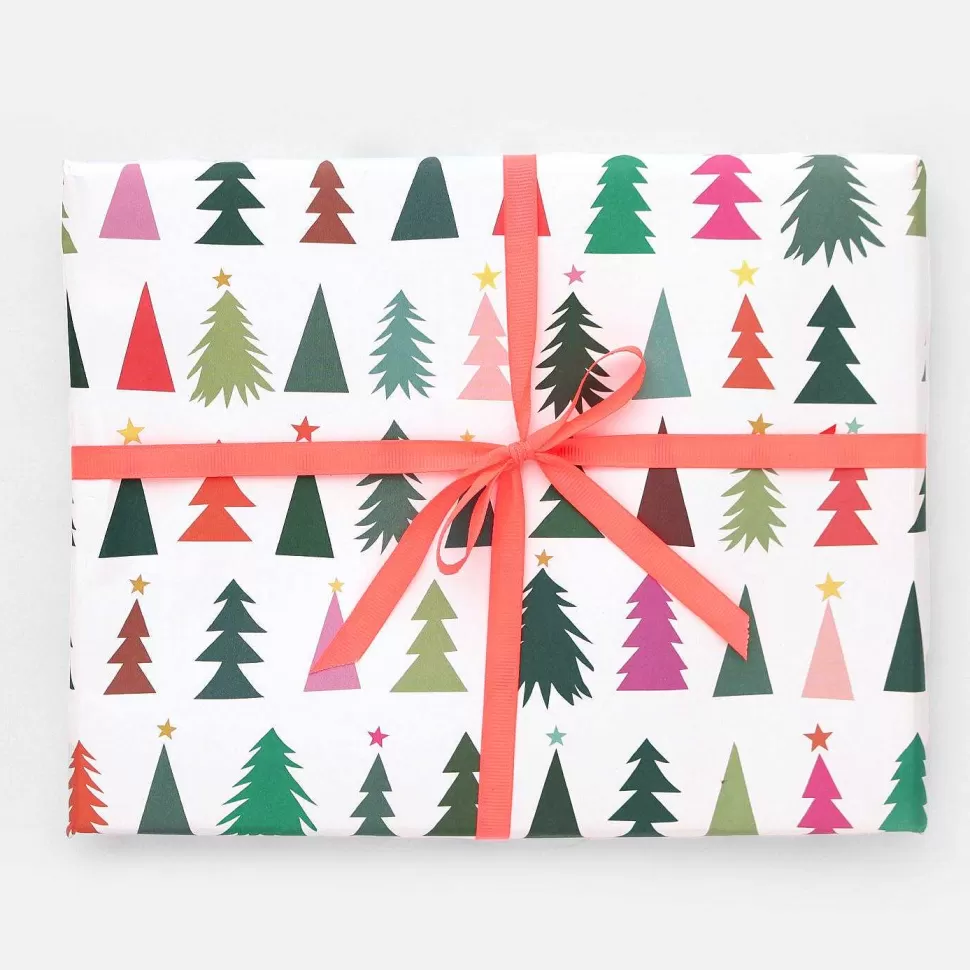 Store Colourful Trees Christmas Wrapping Paper Wrapping Paper