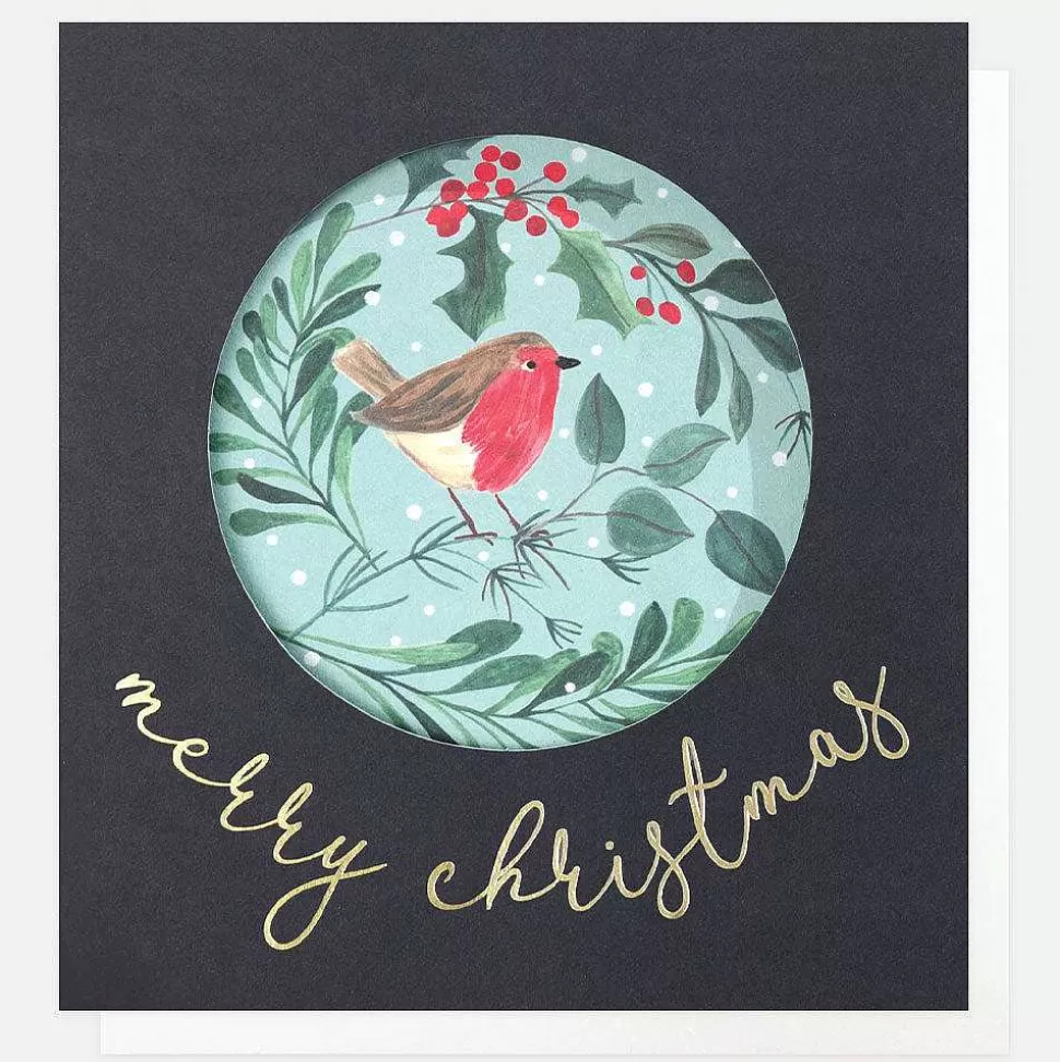 Shop Cut Out Robin In Foliage Christmas Card Christmas Cards