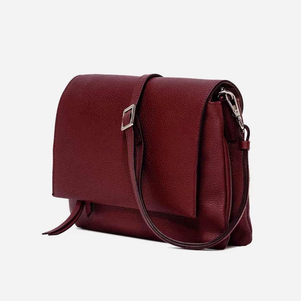 Store Dark Red Leather Three Flap Bag Colourful Bags