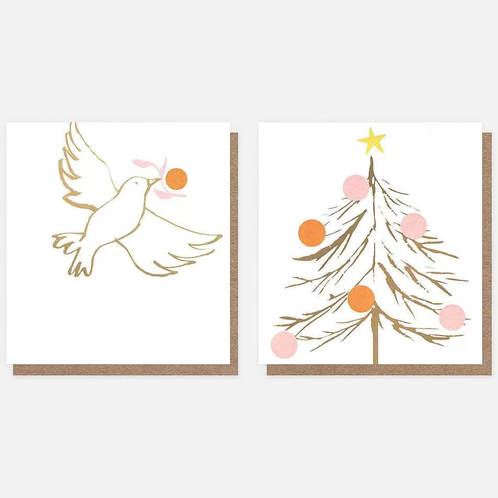 Sale Dove And Tree Charity Christmas Cards Pack Of 8 Christmas Cards