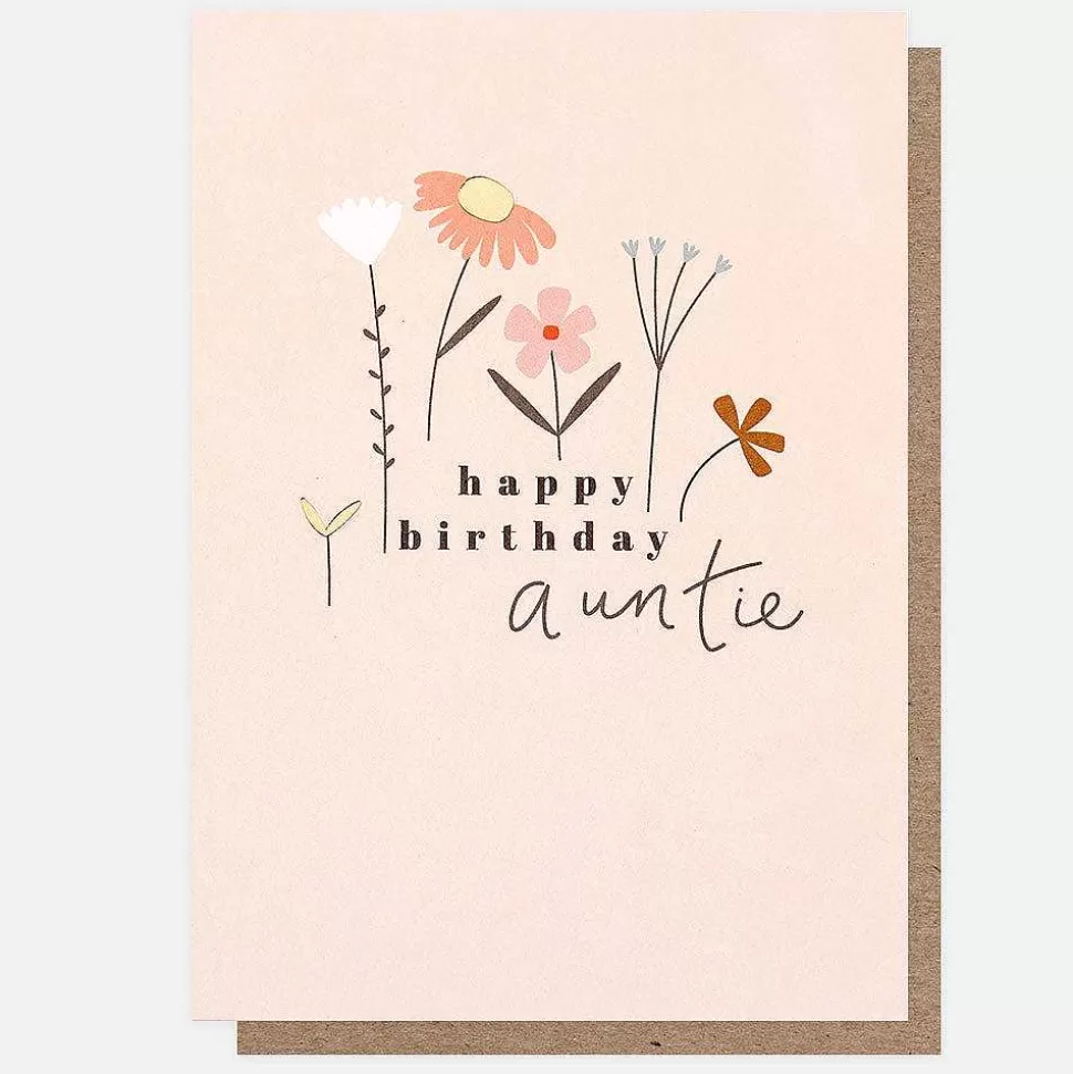 Cheap Fleur Happy Birthday Card For Auntie Female Relation