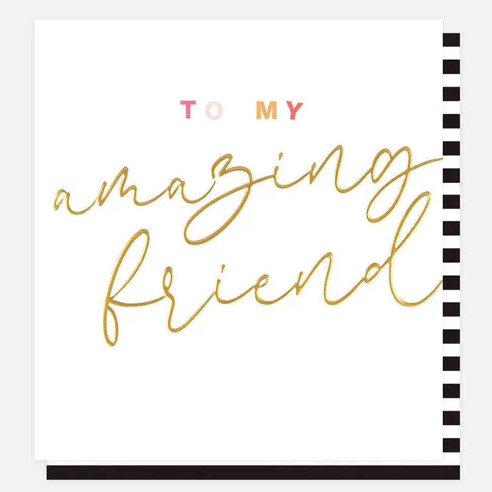 Flash Sale Gold Calligraphy Amazing Friend Card Birthday Cards