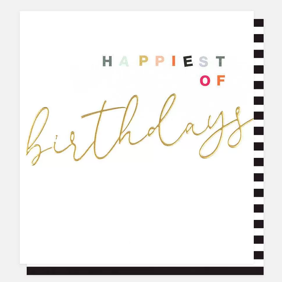Sale Gold Calligraphy Happiest Of Birthdays Card New Cards