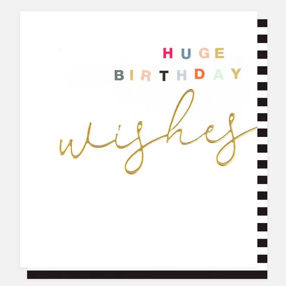 Flash Sale Gold Calligraphy Huge Wishes Birthday Card For Her