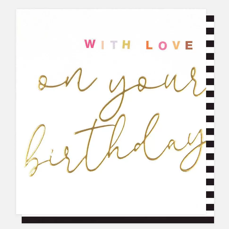 Outlet Gold Calligraphy With Love Birthday Card Birthday Cards