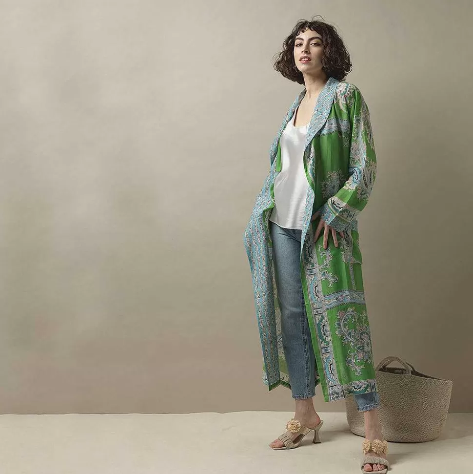 Hot Green Handkerchief Lightweight Gown Loungewear