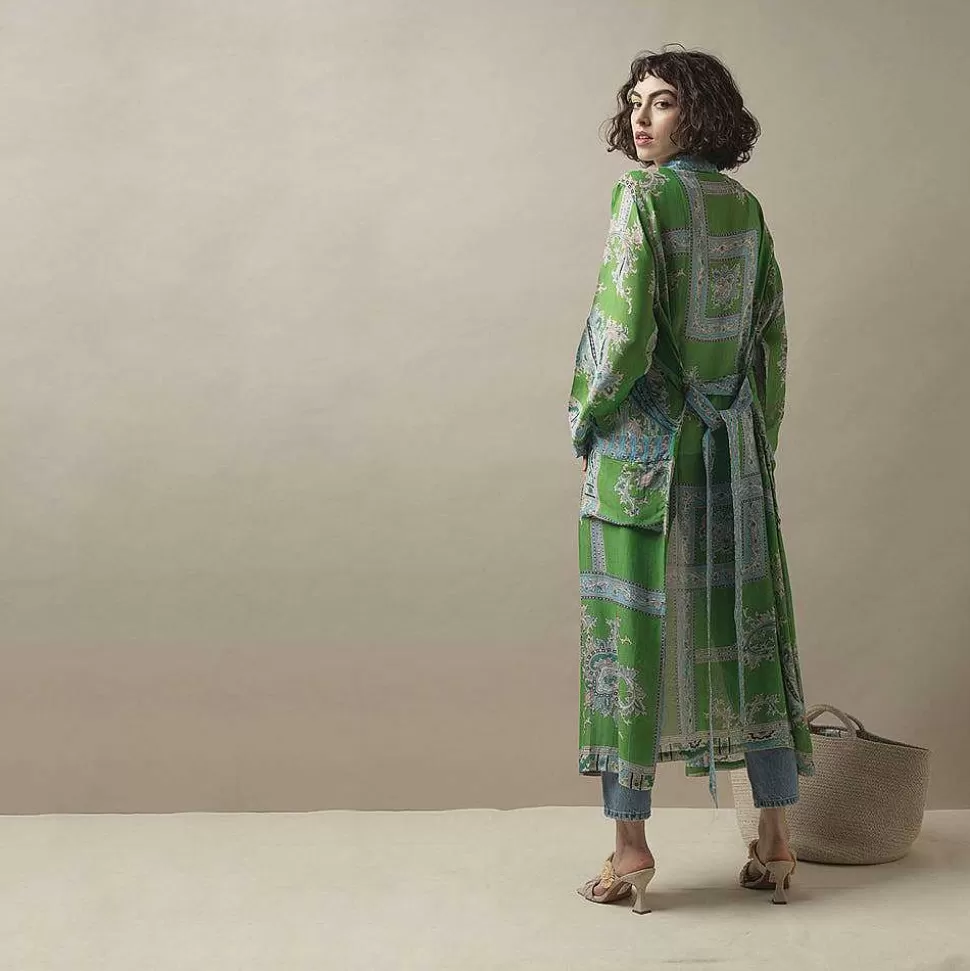 Hot Green Handkerchief Lightweight Gown Loungewear