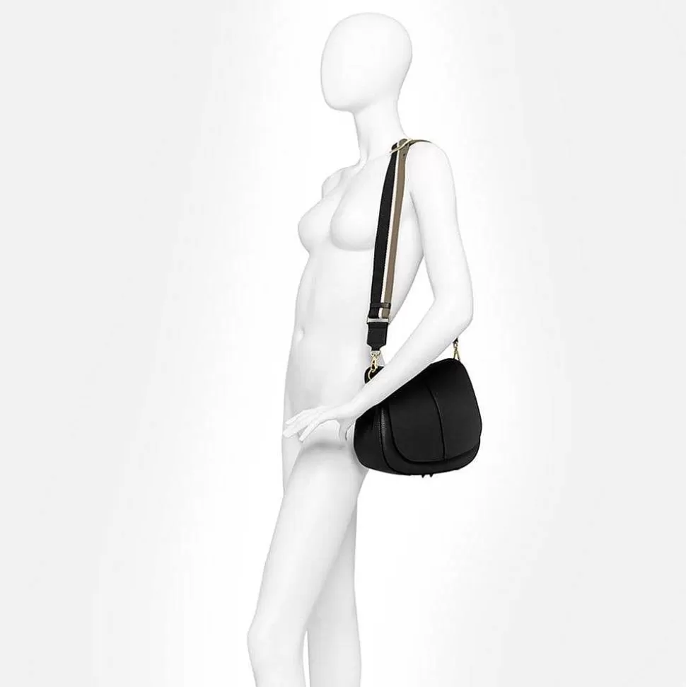 Sale Grey Leather Helena Saddle Bag Crossbody Bags