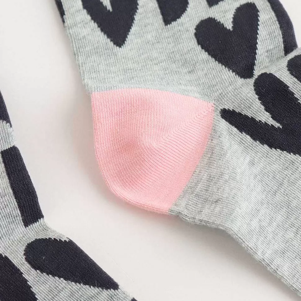 Outlet Grey Mini Hearts Socks Socks