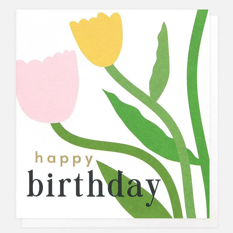 Store Happy Tulips Birthday Card For Her