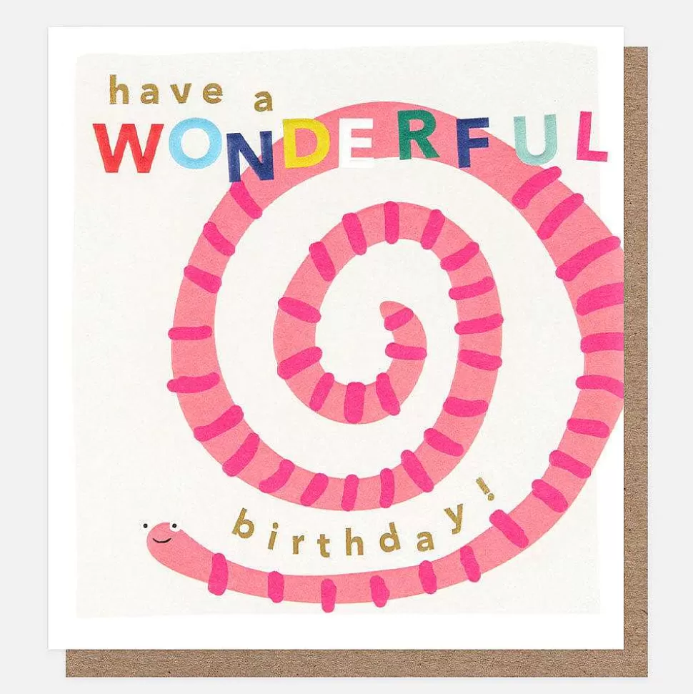 Store Have A Wonderful Birthday Worm Birthday Card For Kids