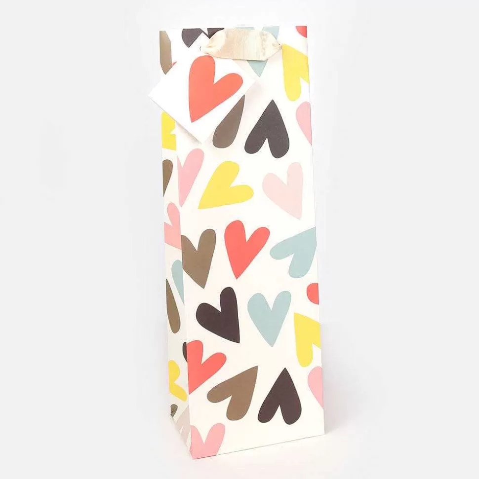 Cheap Jumbled Hearts Bottle Gift Bag Gift Bags