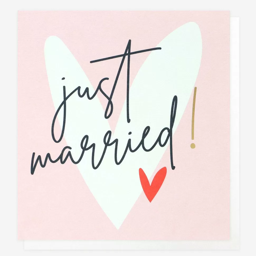 Flash Sale Just Married Hearts Wedding Card Wedding Cards