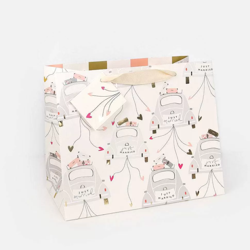 Hot Just Married Wedding Cars Landscape Gift Bag Gift Bags