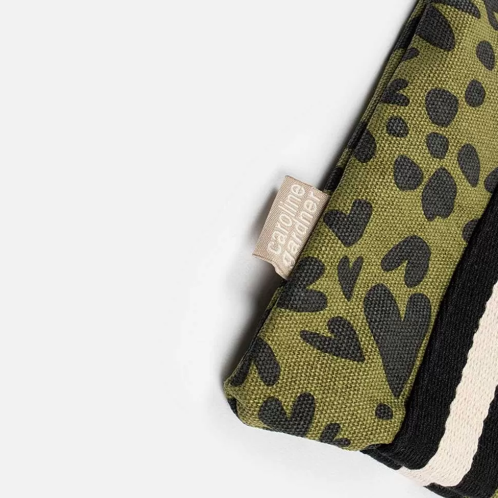 Hot Khaki/Black Heart Tote Bag Travel Accessories