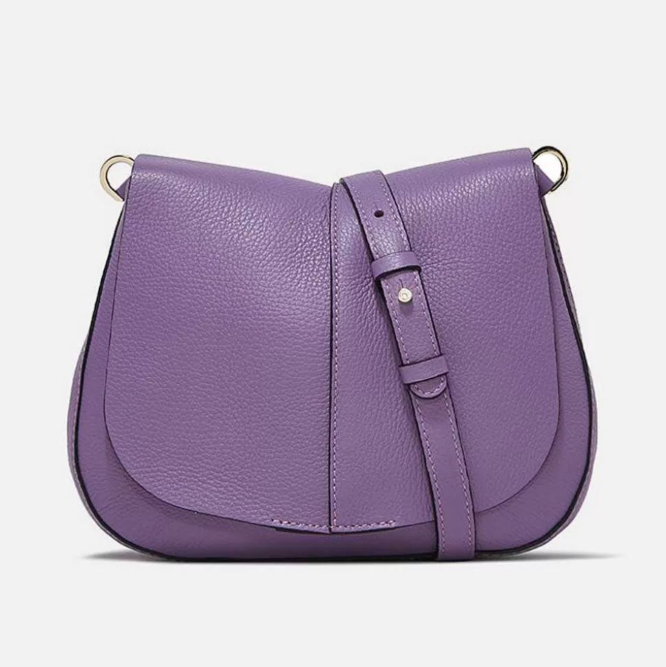 Clearance Lilac Leather Helena Saddle Bag Shoulder Bags