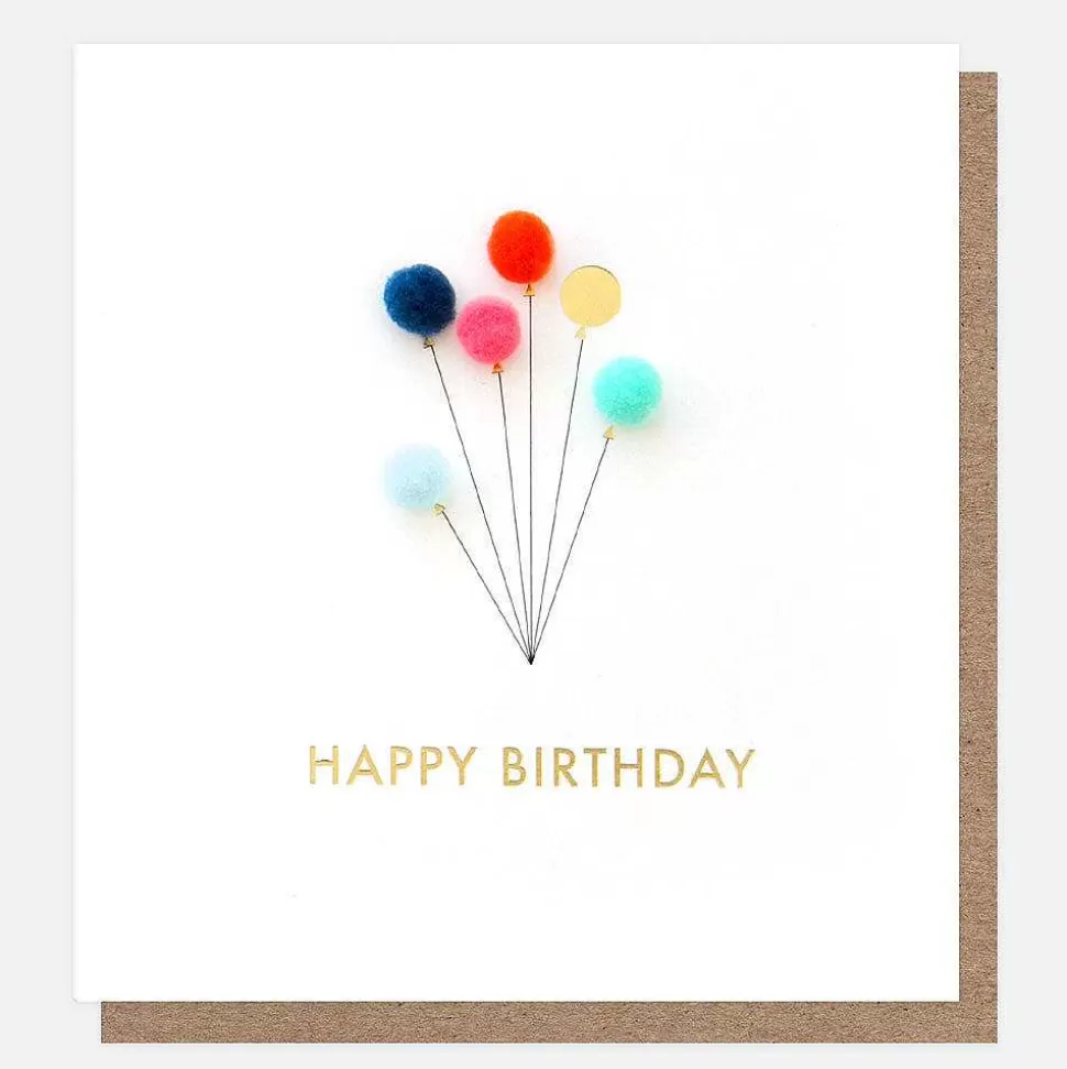 Online Mini Poms Balloons Birthday Card For Her