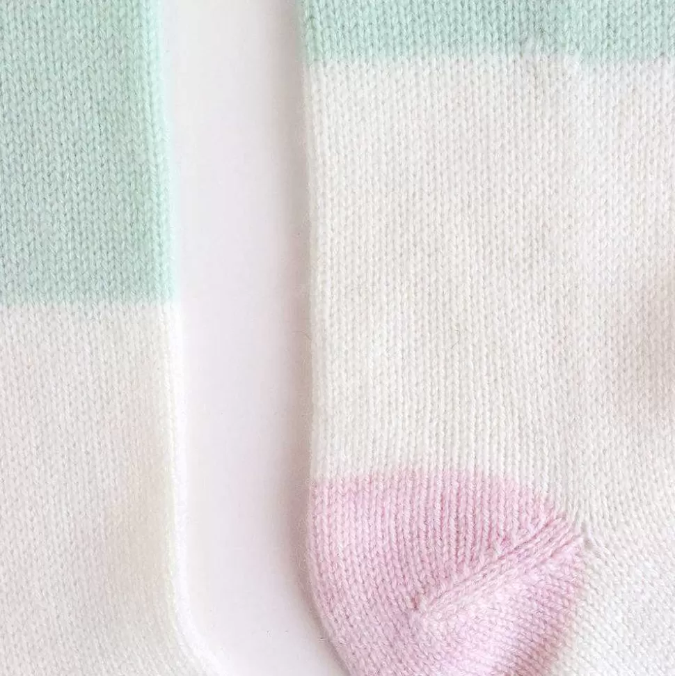 Outlet Mint/Cream Cashmere Bedsocks Socks