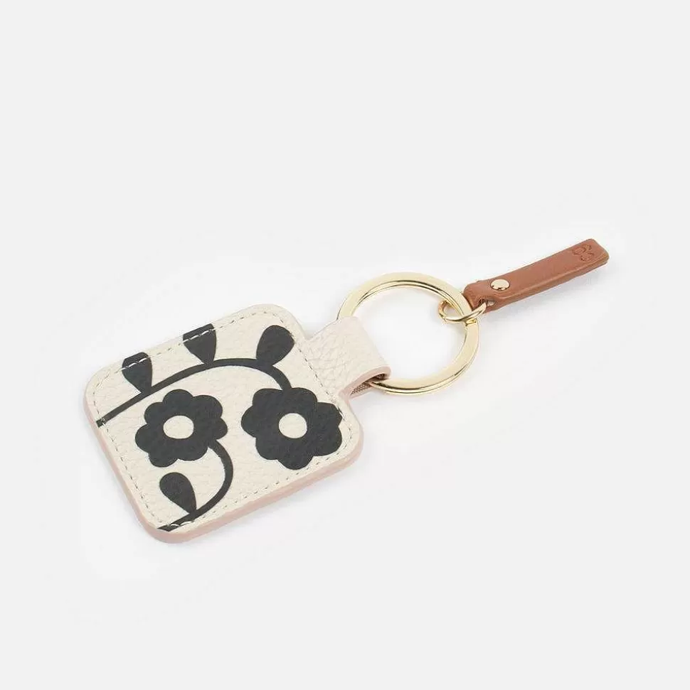 Clearance Mono Floral Tab Keyring Keyrings & Bag Charms