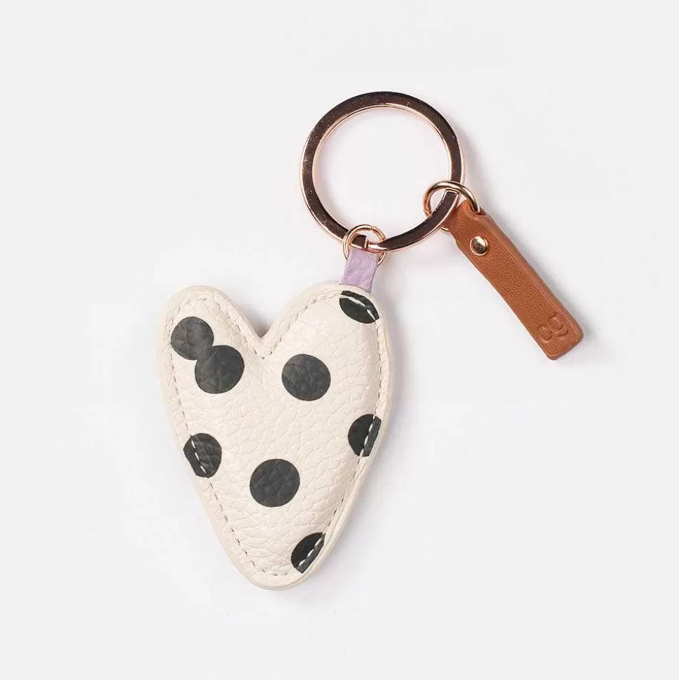 Sale Mono Spot Hearts Keyring Keyrings & Bag Charms