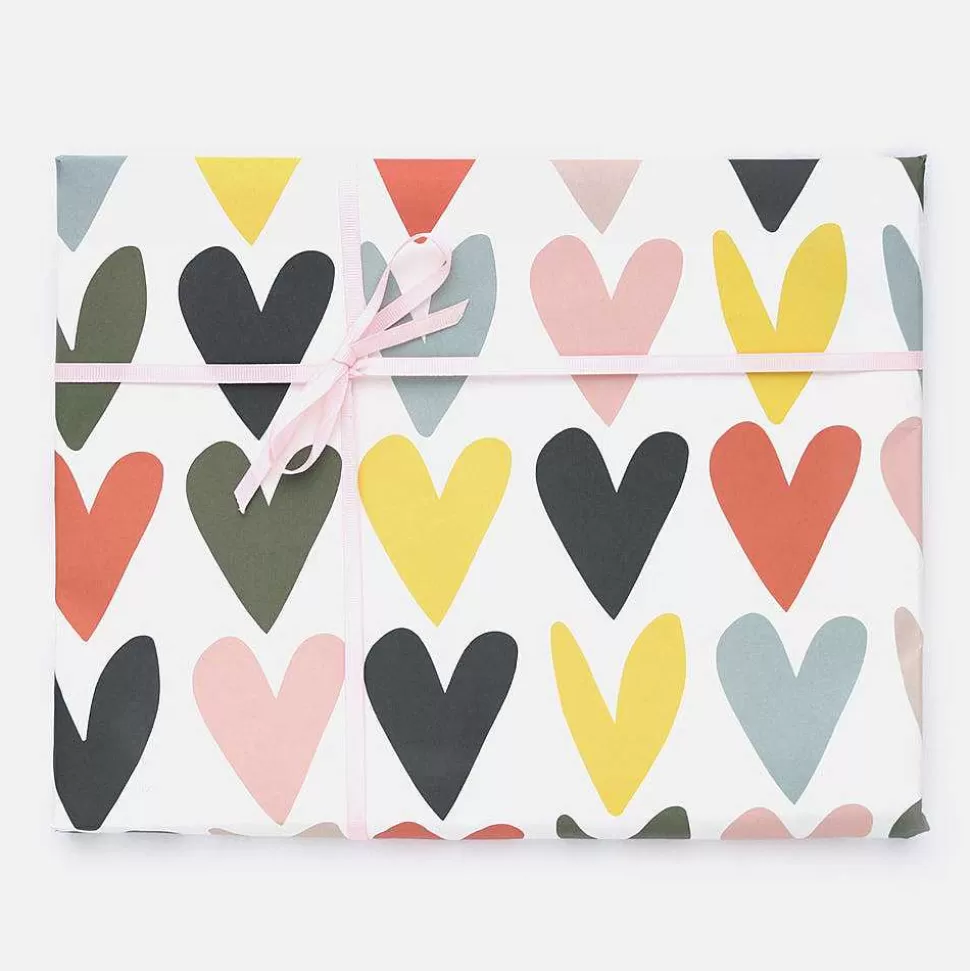 Outlet Multi Coloured Hearts Wrapping Paper Wrapping Paper