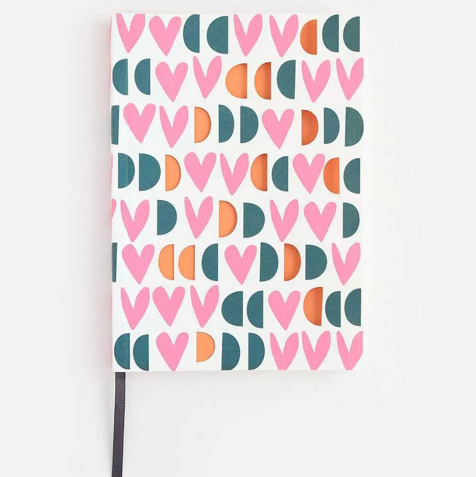 Online Multi Geo Hearts Cut Out Soft Cover Notebook Notebooks