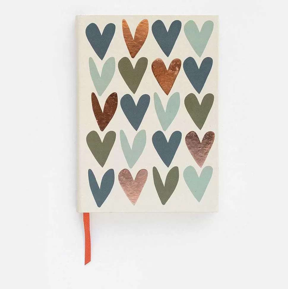 Hot Multi Hearts Slim Hardback Notebook Notebooks