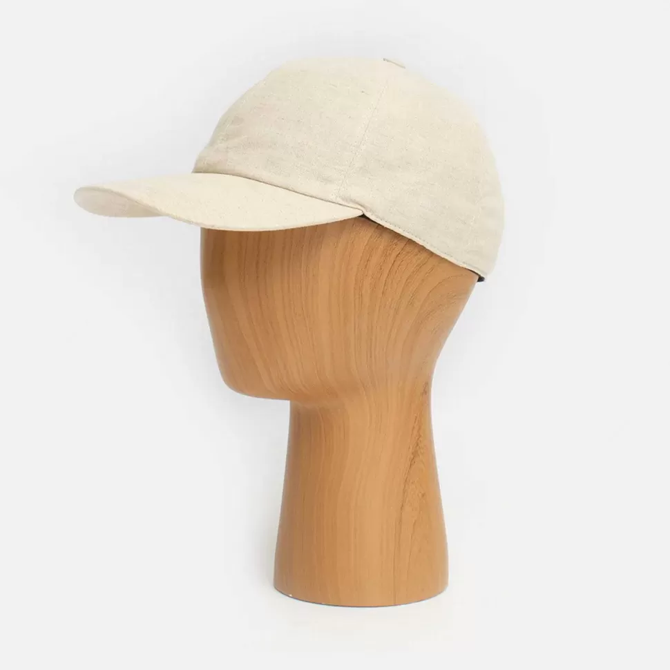 Clearance Natural Linen Floral Lined Cap Hats & Caps