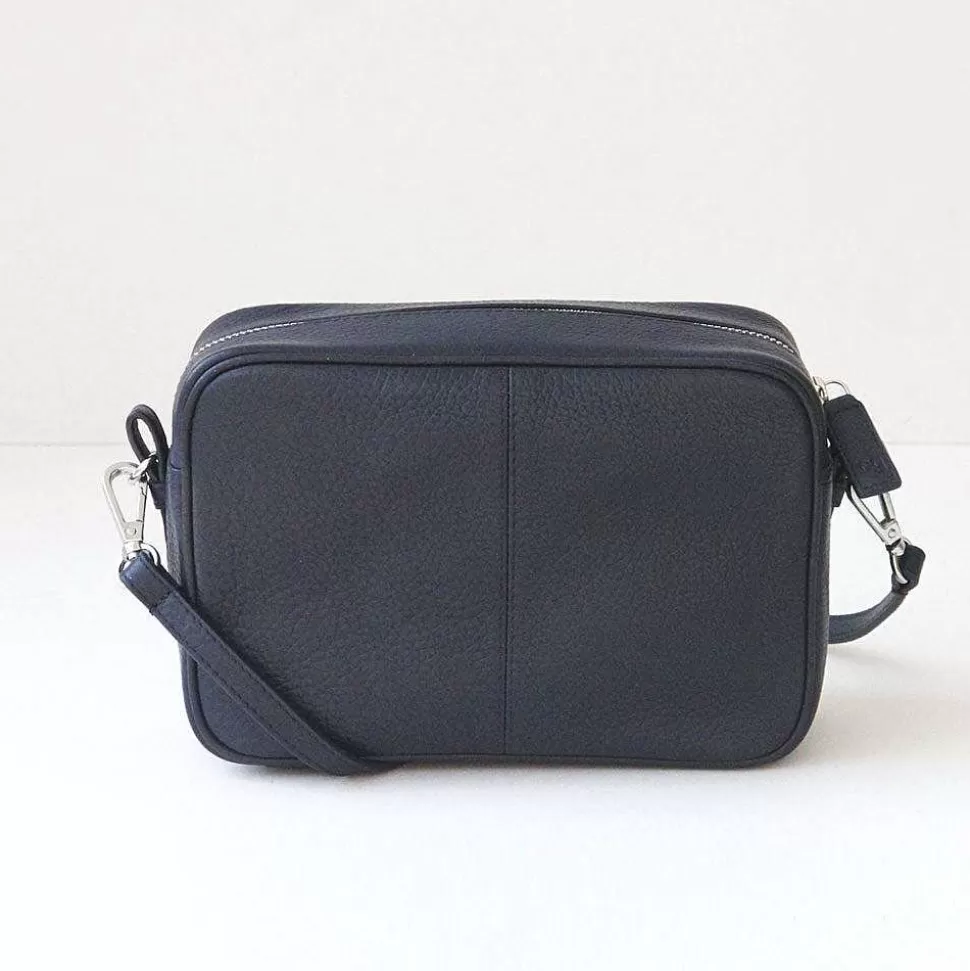 Hot Navy Leather Camera Bag Crossbody Bags