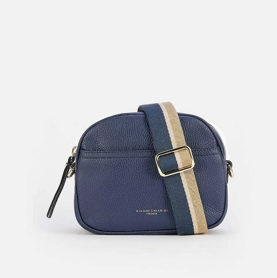 Cheap Navy Leather Nina Camera Bag Crossbody Bags