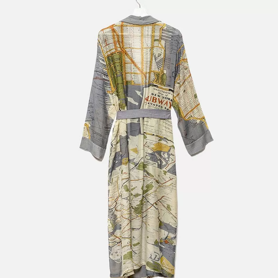 Online New York Map Lightweight Dressing Gown Loungewear