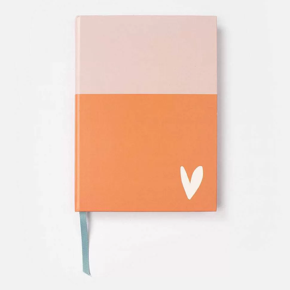 Hot Orange/Pale Pink Slim Hardback Notebook Notebooks