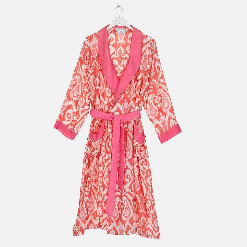 New Pink Ikat Dressing Gown Dressing Gowns