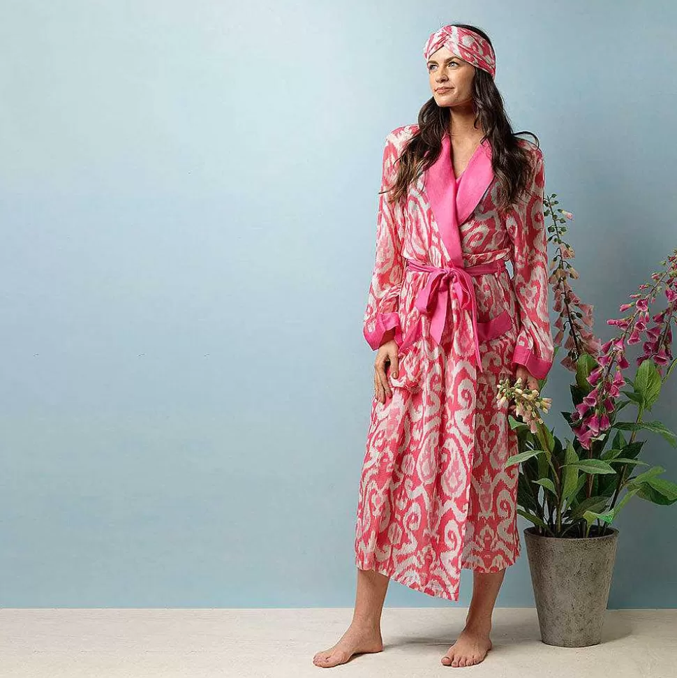 New Pink Ikat Dressing Gown Dressing Gowns