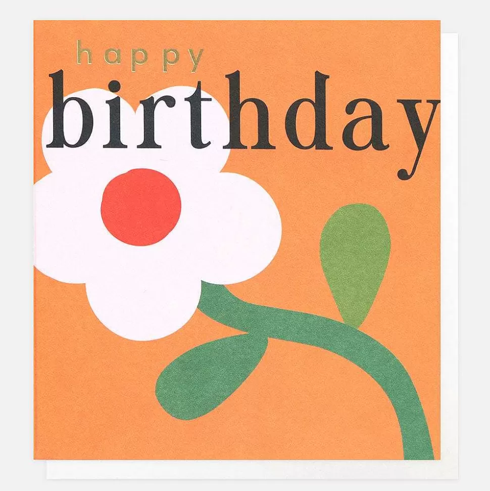 Shop Pink On Orange Birthday Card For Her