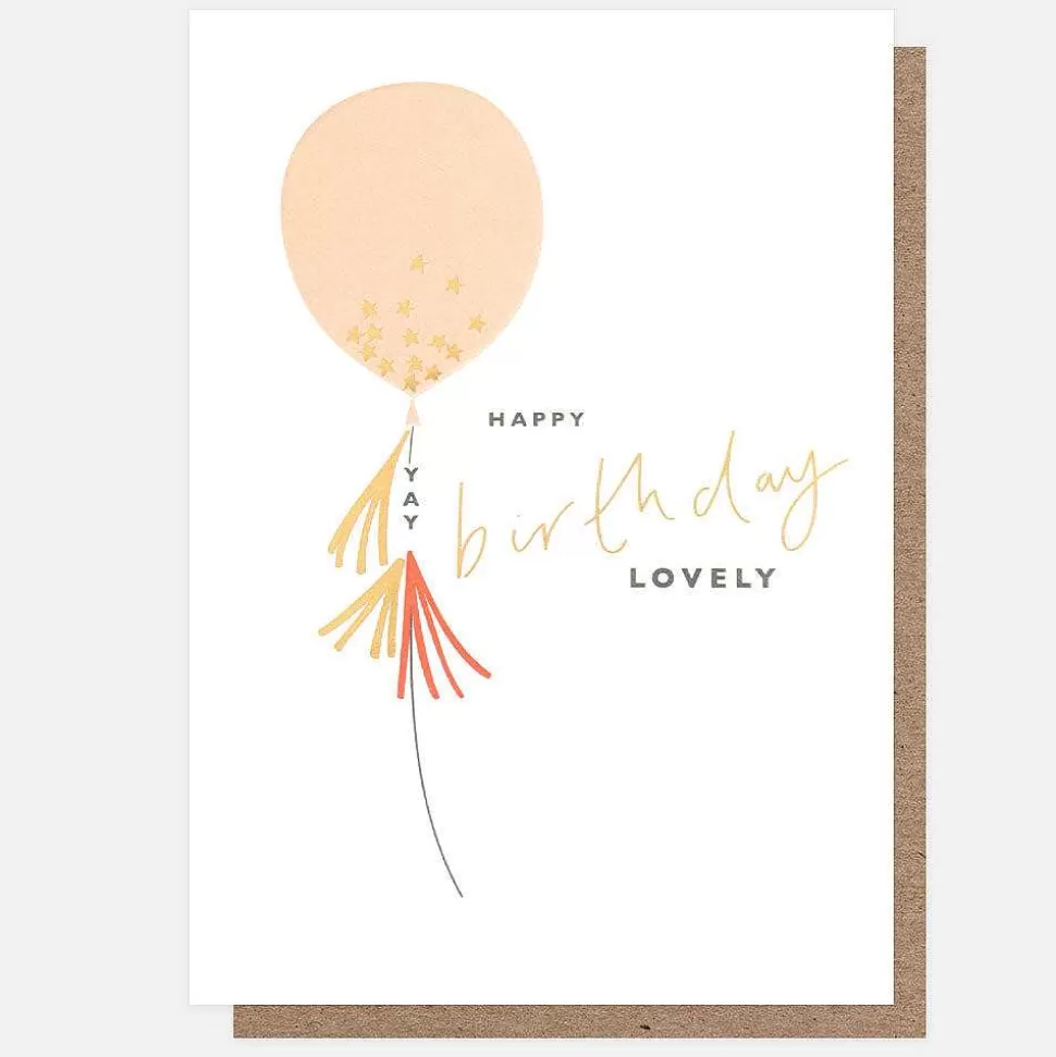 Online Pink Sparkly Balloon Birthday Card For Her