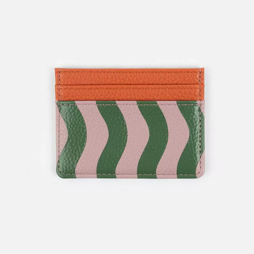 Discount Pink/Green Wave Stripe Cardholder Travel Accessories