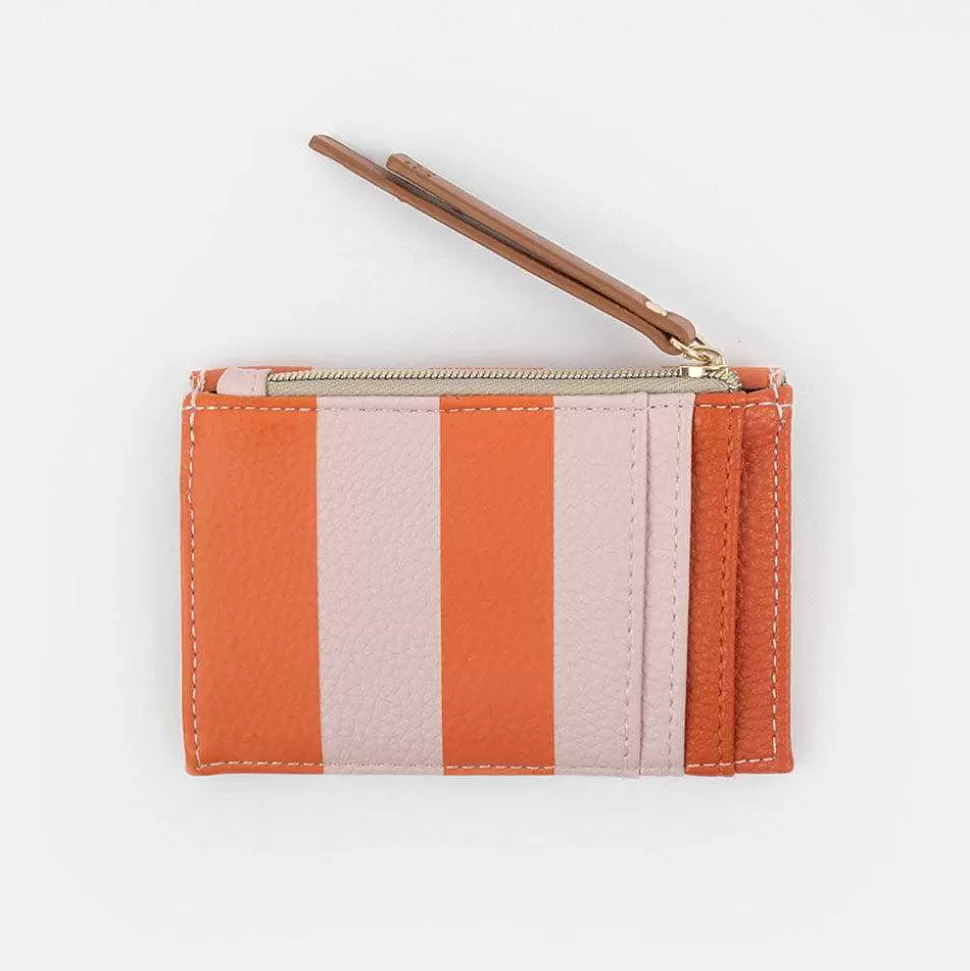 New Pink/Orange Stripe Small Cardholder Coin Purse Travel Accessories