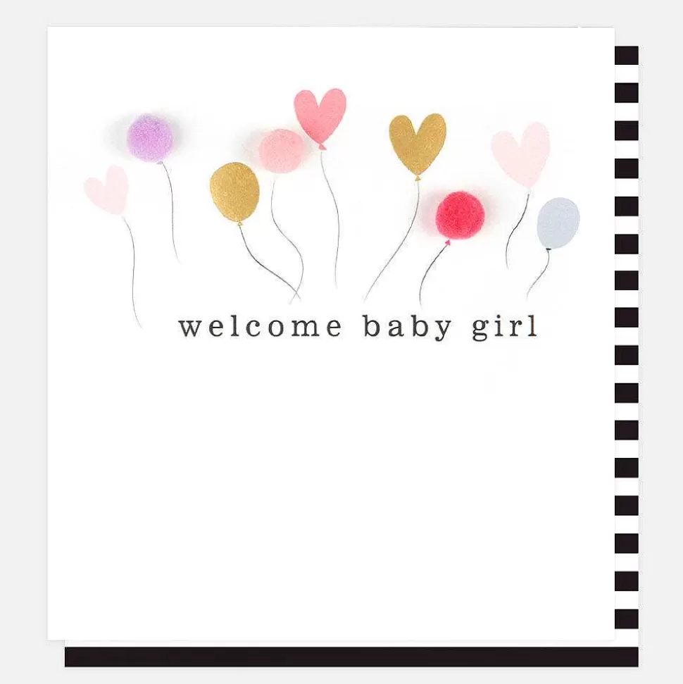 Store Pom Pom Balloons New Baby Girl Card New Baby Cards