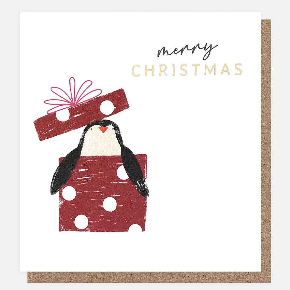 Flash Sale Sausage Dog And Penguin Present Charity Christmas Cards Pack Of 8 Packs Of Cards